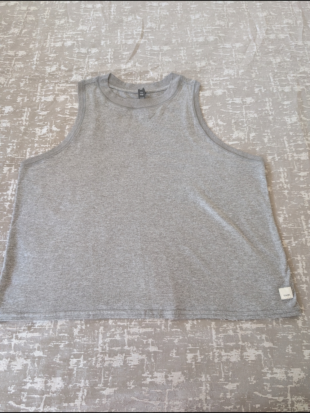 Vuori Energy Heather Grey Crop Tank - Grey